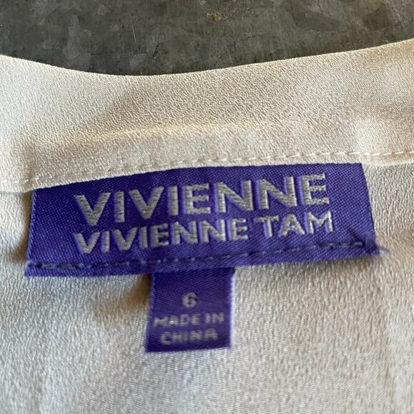 Vivienne Tam Tie Blouse Womens 6 Cream White Minimalist Pussycat Bow Top Shirt - Picture 3 of 9